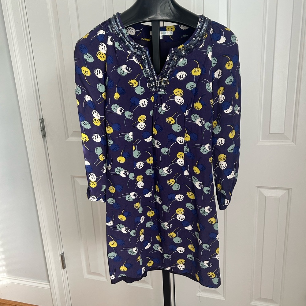 Boden Purple Dark Blue Floral Dress